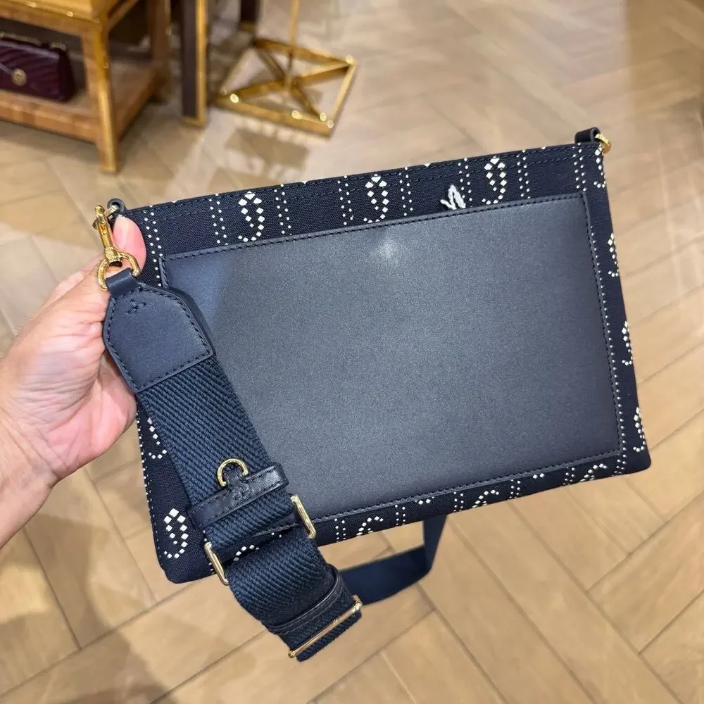 Tory Burch Blake Printed Swingpack 182388 Medium Navy $400